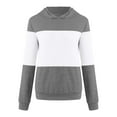 thumbnail image 4 of Xcmzpl Womens Hoodies Loose Fit Color Block Hooded Sweatshirt Trendy Sweater Tops Workout Long Sleeve Blouses Fall Fashion, 4 of 6