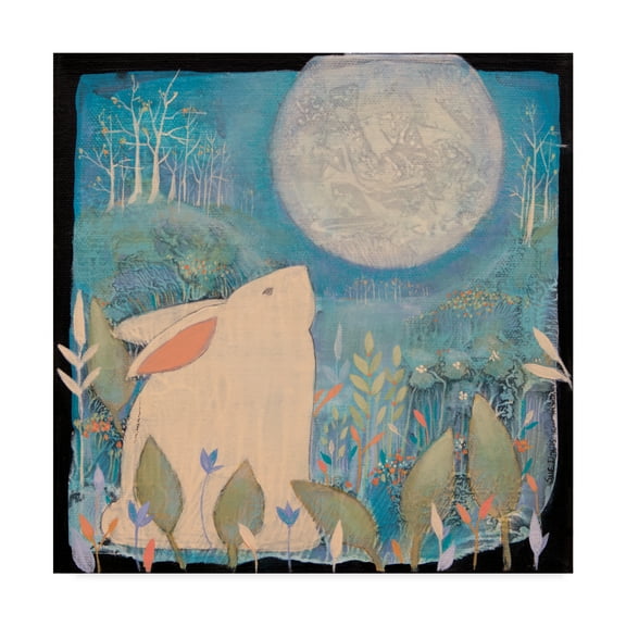 Trademark Fine Art 'Rabbit and Moon' Canvas Art by Sue Davis