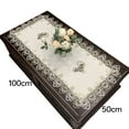 thumbnail image 2 of AUQ European Embroidered Tablecloth Western Tea Table Runner Coffee Table Flag Rectangle Lace Dust Cover 50*100cm, 2 of 7