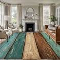 thumbnail image 2 of 8x10 Area Rugs for Living Room, Teal Turquoise Wooden Non Slip Area Rugs for Kitchen Bedroom Entryway, Rustic Retro Farmhouse Western Country Washable Carpet Runner Rug Floor Mats for Bedroom, 2 of 9