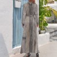 thumbnail image 3 of Natural Wood Grey Wood Women's Long Dress Long Sleeves Dress Vintage Dresses Party Maxi Dress High Waist Dress, 3 of 4