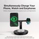 thumbnail image 4 of Baseus - Soporte de carga inalámbrica magnética 3 en 1 de 20 W para iPhone 16, 15, 14 Pro, Airpods, Apple Watch, soporte de estación de carga rápida para teléfono, 4 of 5