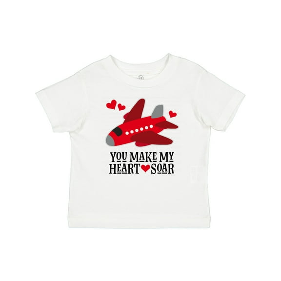 Inktastic Valentines Day Airplane Hearts Boys or Girls Baby T-Shirt