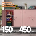 thumbnail image 4 of Metal Storage Cabinet 35.4”H Locking Storage Cabinet with 2 Adjustable Shelves and Doors, Pink Small Storage Cabinet for Home Warehouse Office Garage (Pink), 4 of 7