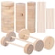 thumbnail image 2 of 1 Juego de ruedas y palos de madera, ruedas de madera sin terminar, accesorios para manualidades en blanco, 2 of 7