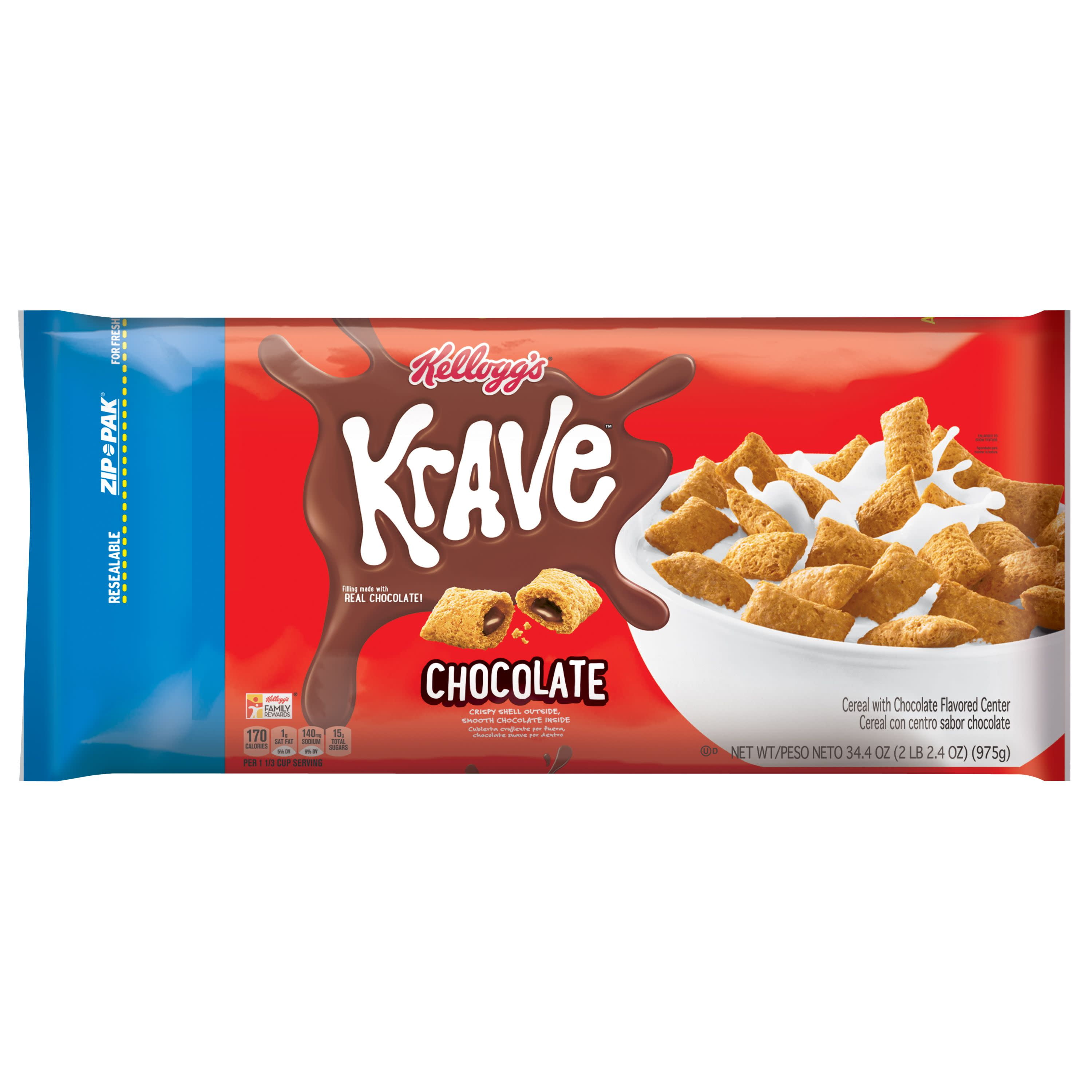 Kellogg's Krave Breakfast Cereal Value Size 34.4 oz
