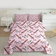 thumbnail image 2 of jejeloiu Kawaii Bowtie Ribbon Twin Comforter Sets,Baseball Sport Theme Bedding Set For Girls Kids Reversible 2-Piece, 2 of 8