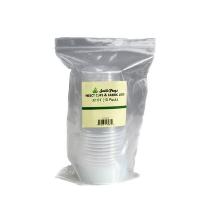 Josh's Frogs 32oz Insect Cup and Fabric Lid - 10 Pack