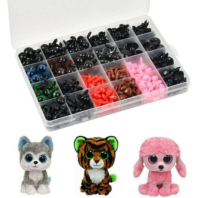 838PCS Colorful Plastic Safety Eyes and Noses with Washers, Craft Doll  Eyes, Black Safety Stuffed Animal Eyes & Nose, Washer Multiple Sizes for  Doll, Teddy Bear, Amigurumi Crafts, Crochet Toy: Buy Online