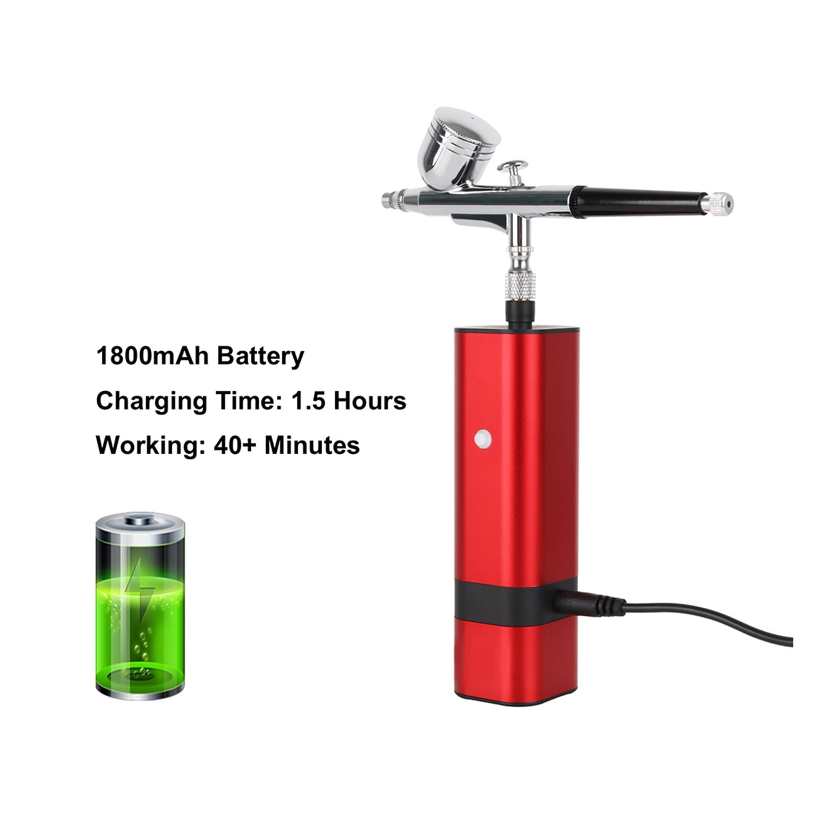 Rechargeable Airbrush Kit with Gravity Type Spray Gun for Art Model Body Paint Artist Makeup Nail Tattoos Cake Tools ,Ingeniously Designed