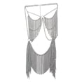 thumbnail image 4 of Cinturón de cadena de cintura de vientre de bikini de cadena con flecos borla Plata Zulema Traje de cadena de cuerpo, 4 of 8