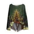 thumbnail image 4 of Aofany Womens Christmas Sweater Crew Neck Christmas Tree Graphic Shirts Oversized Xmas Pullover Sweater, 4 of 4