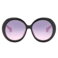 thumbnail image 2 of Abbraccia 2xFuturistic Oversize Round Sunglasses Black Pink frame Gray pink lens, 2 of 10