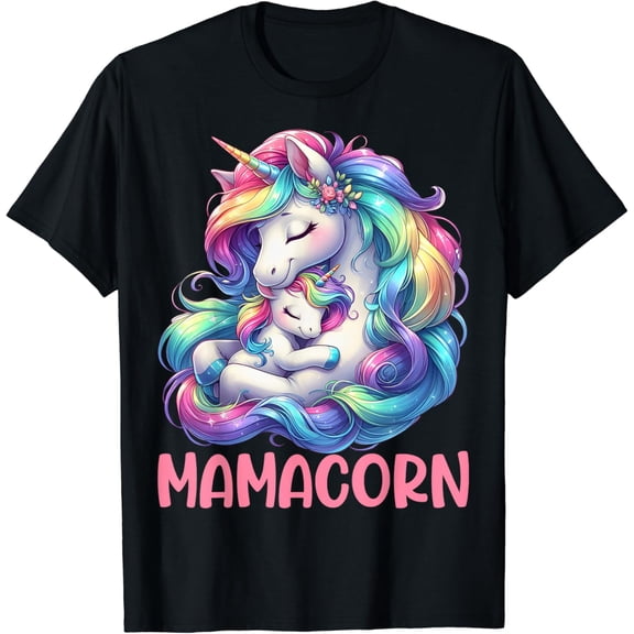 Vintage Tee Mamacorn Mother'S Gift Mama Costume Unicorns Lover Family T-Shirt - Birthday Gifts