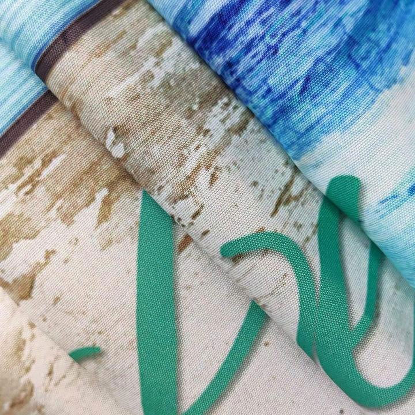 Beach Shower Curtain, Nautical Starfish Seashell Bathroom Curtain, Rustic Vintage Wood Ocean Quote Words Fabric Shower Curtain Set, Coastal Theme Waterproof Bathroom Decor