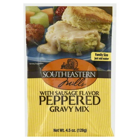 Southeastern Mills Peppered Gravy Mix with Sausage Flavor Family Size, 4.5