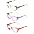 thumbnail image 2 of 3 Pairs Lot Women Cateye Translucent Clear Floral Pattern Fashion Reading Glasse, 2 of 4