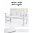thumbnail image 2 of Stoog Outdoor Bench, 2-Person Park Garden Bench with Armrest, Loveseat Porch Chair with 800 lbs Capacity, HIPS All-Weather for Patio Porch Backyard, White, 2 of 8