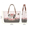 thumbnail image 3 of ZUXONGSY Valentine's Day Cat Rose Print 2 PCS Purses and Work Bag for Women Polyester Top Handle Satchel Shoulder Bag PU Cash Wallet Satchel Handbags Tote Bag for Shopping Work Hiking, 3 of 5