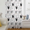 thumbnail image 5 of Rooster Farmhouse Black Sheer Curtains 108" Extra Long, Farm Animals Simple Art Modern Light Filering Curtains, Privacy Drapes Simi Floor to Veiling Curtain for Living Room Large Window Treatment, 5 of 9