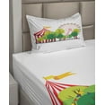 thumbnail image 2 of Ambesonne Colorful Fitted & Top Sheet Set with Sham, Circus Carnival Scene, Multicolor, 2 of 4