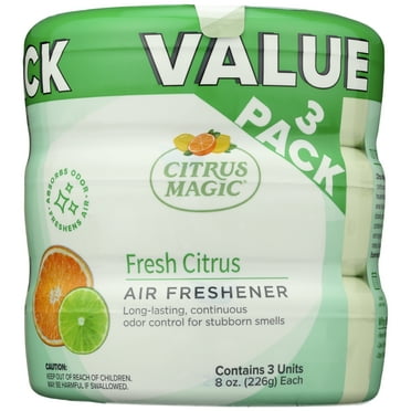 Citrus Magic Odor Absorbing Long-Lasting Solid Air Freshener, Fresh Citrus, 8 oz, 3 Pack