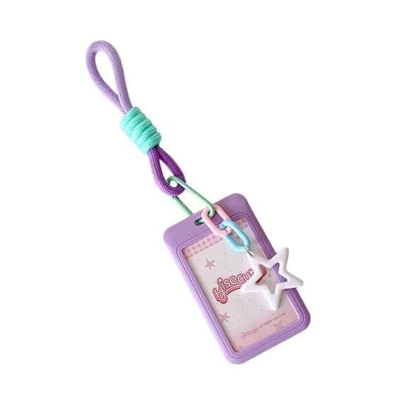 Pu Photocard Holder,3Inch Credit Card Sleeve Pendant Keychain Badge Holder for Student Card ID Cards Bank Card