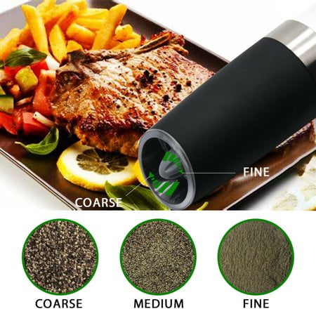 Gravity Electric Salt and Pepper Grinder Set, Automatic Pepper and Salt Mill Grinder Battery-Operated with Adjustable Coarseness, LED Light, Christmas Gifts 1-Pack Gravity Electric Salt and Pepper Grinder Set, Automatic Pepper and Salt Mill Grinder Battery-Operated with Adjustable Coarseness, LED Light, Christmas Gifts 1-Pack