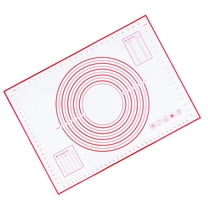 Milisten Red Silicone Dough Mat for Kitchen Baking Non-Stick Rolling Pastry Mat with Measurement Guide 1 Set