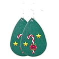 thumbnail image 1 of Christmas Faux Leather Earrings Santa Xmas Tree Snowman Earrings Dangle Earrings, 1 of 10