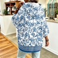 thumbnail image 6 of Oversized Hoodies for Women 3/4 Sleeve Floral Graphic Hooded Sweatshirt Loose Fit Pullover Casual Fall Outfits Soft Daily Going Out Pullover Tops, 6 of 6