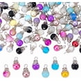 thumbnail image 1 of 120 colgantes de lágrima de cristal de 16 x 8 mm con tapa de plata para collares, pendientes, bisutería, manualidades y decoración., 1 of 5