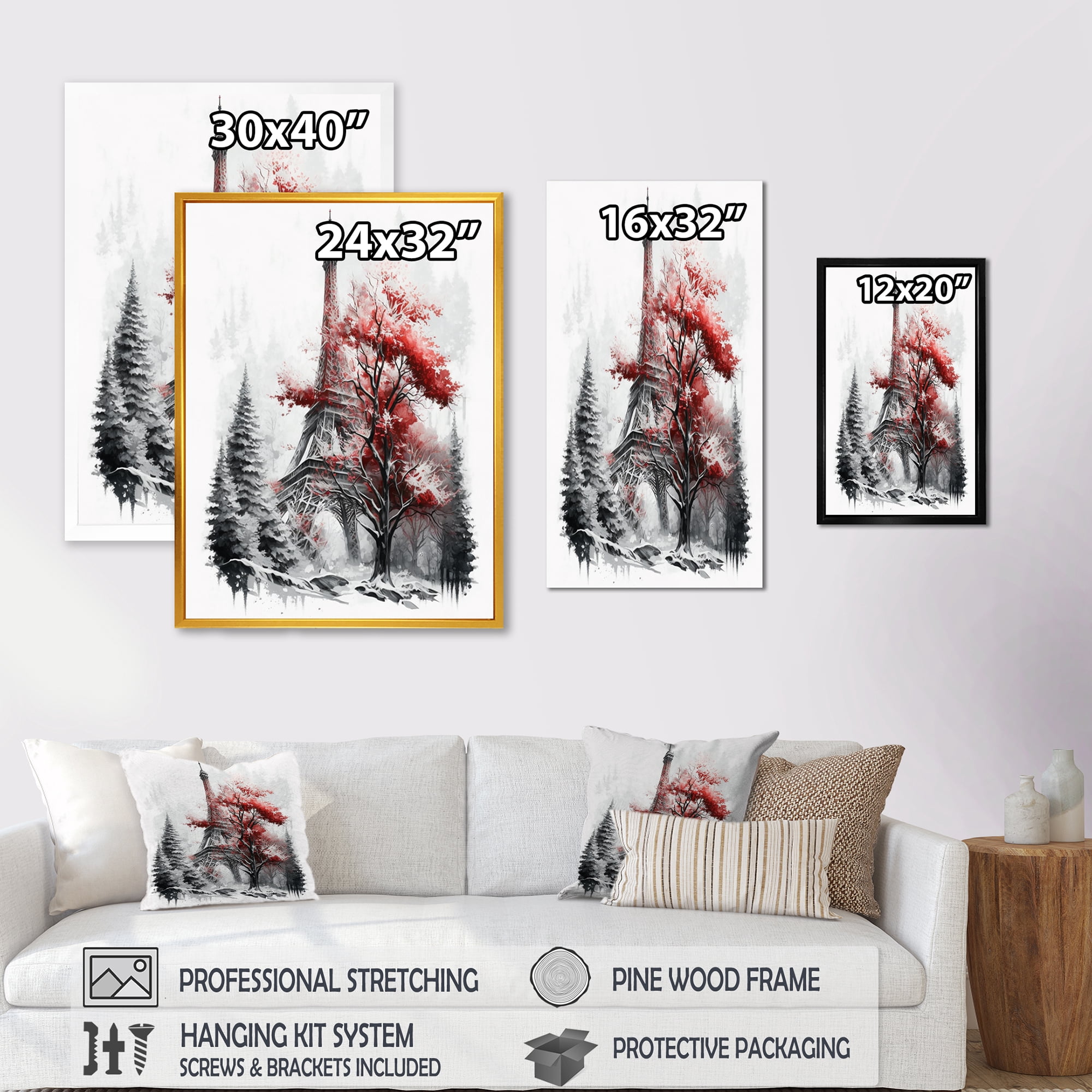 Designart Fall Scenery In The City I Canvas Wall Art