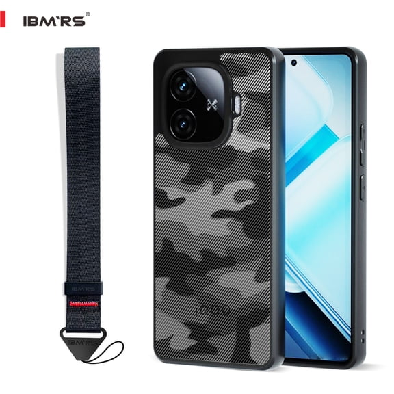 for vivo iQOO Z9 Turbo/Y200 GT Case,Military Grade Drop Tested, Shockproof Matte Translucent Hard Back Slim Protective Case. Camo Black