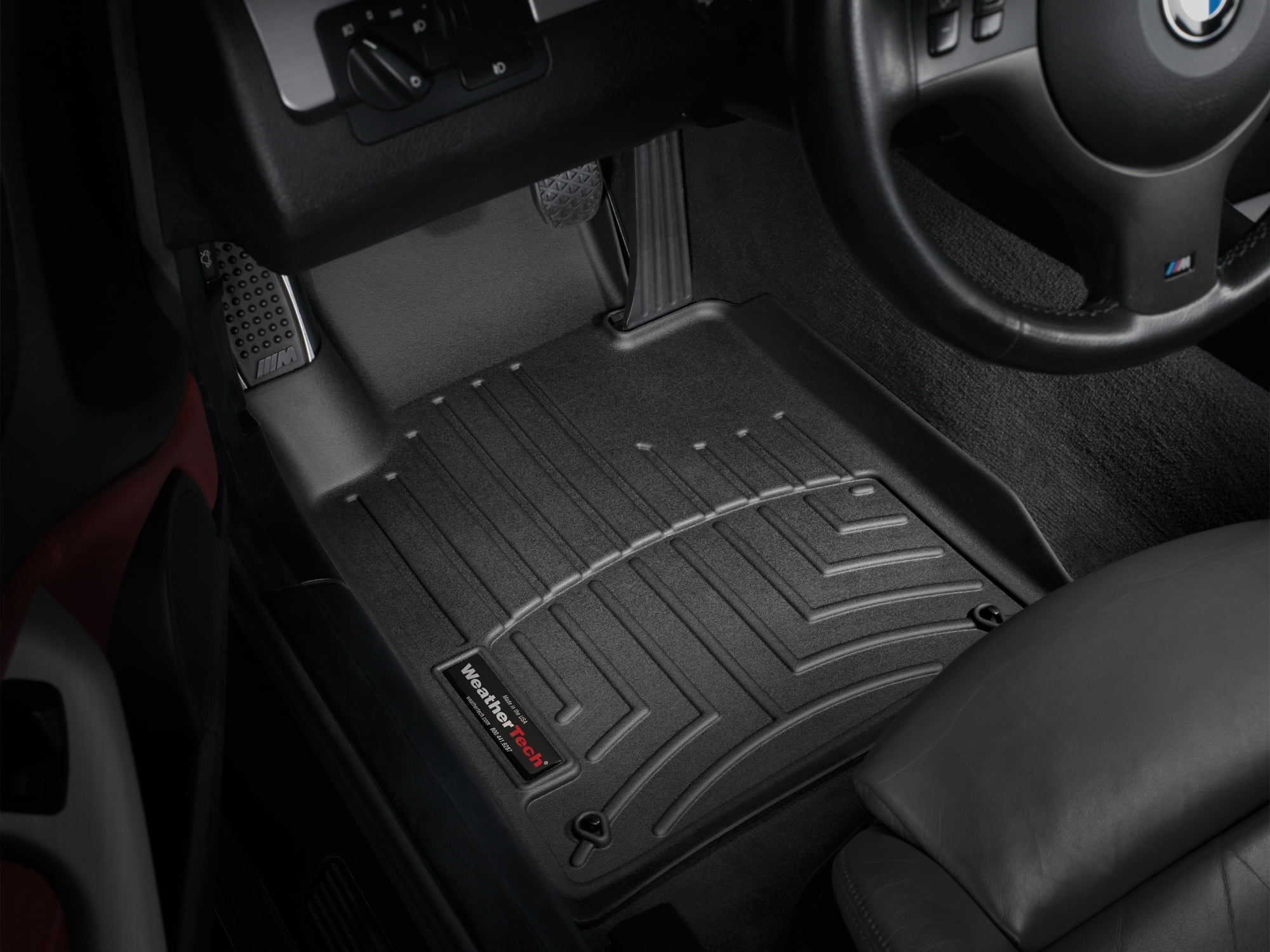 WeatherTech Custom Fit FloorLiners compatible with BMW 330Ci, 323i, M3, 323Ci, 325Ci - 1st Row (Driver & Passenger), Black