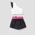 thumbnail image 2 of L.O.L. SURPRISE! Toddler Girls Outfits Graphic T-Shirt Ruffled One Shoulder Tops Bowknot Shorts Set Sizes 2-6, 2 of 5