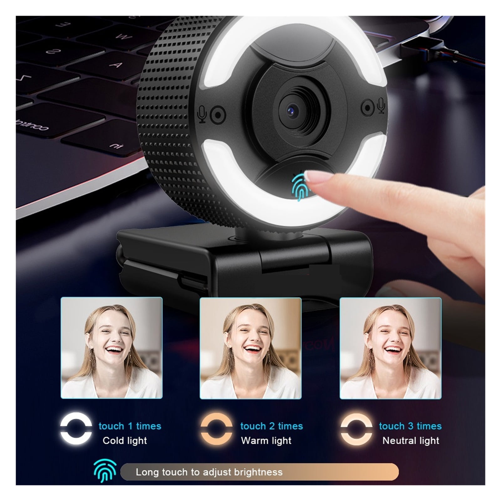 USB HD Webcam Autofocus Built-in Microphone 1920 X 1080P 30fps Web Cam Camera For Desktop Laptops Game PC For Conferencing ,Full Clarity