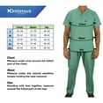 thumbnail image 3 of Kolossus Men's Cotton Poly Blend Medical Scrubs Suit Pockets Comfortable Fit V-Neck OT Dress Set Top and Cargo Type Trouser, Large - Light Purple, 3 of 6