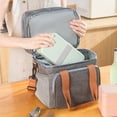 thumbnail image 4 of YAOMOBB High-quality Lunch Carrier Portable Lunch Box Container Double Layer Bento Lunch with Shoulder Strap Multi Pocket Design for Office Picnic, 4 of 6