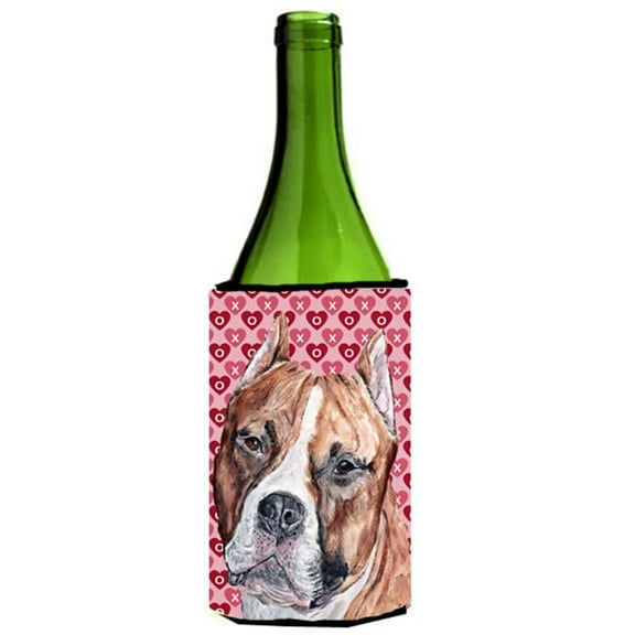 Staffordshire Bull Terrier Staffie Hearts And Love Wine bottle sleeve Hugger 24 Oz.