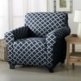 thumbnail image 2 of Home Fashion Designs  Brenna Collection Trellis Print Stretch Form-Fitted Chair Slipcover, 2 of 5