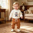 thumbnail image 6 of TOWED22 Baby Boy Clothes 2Pcs Fall Winter Long Sleeve Sweatshirt with Pants Set Toddler Cute Print Outfits, 6 of 8