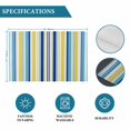 thumbnail image 6 of Blue Yellow Striped Placemats Set of 6, Colorful Ombre Abstract Stripes Placemats for Dining Table, Place Mats for Kitchen Tabletop, Waterproof Wipeable Dining Table Mats Set, 6 of 9