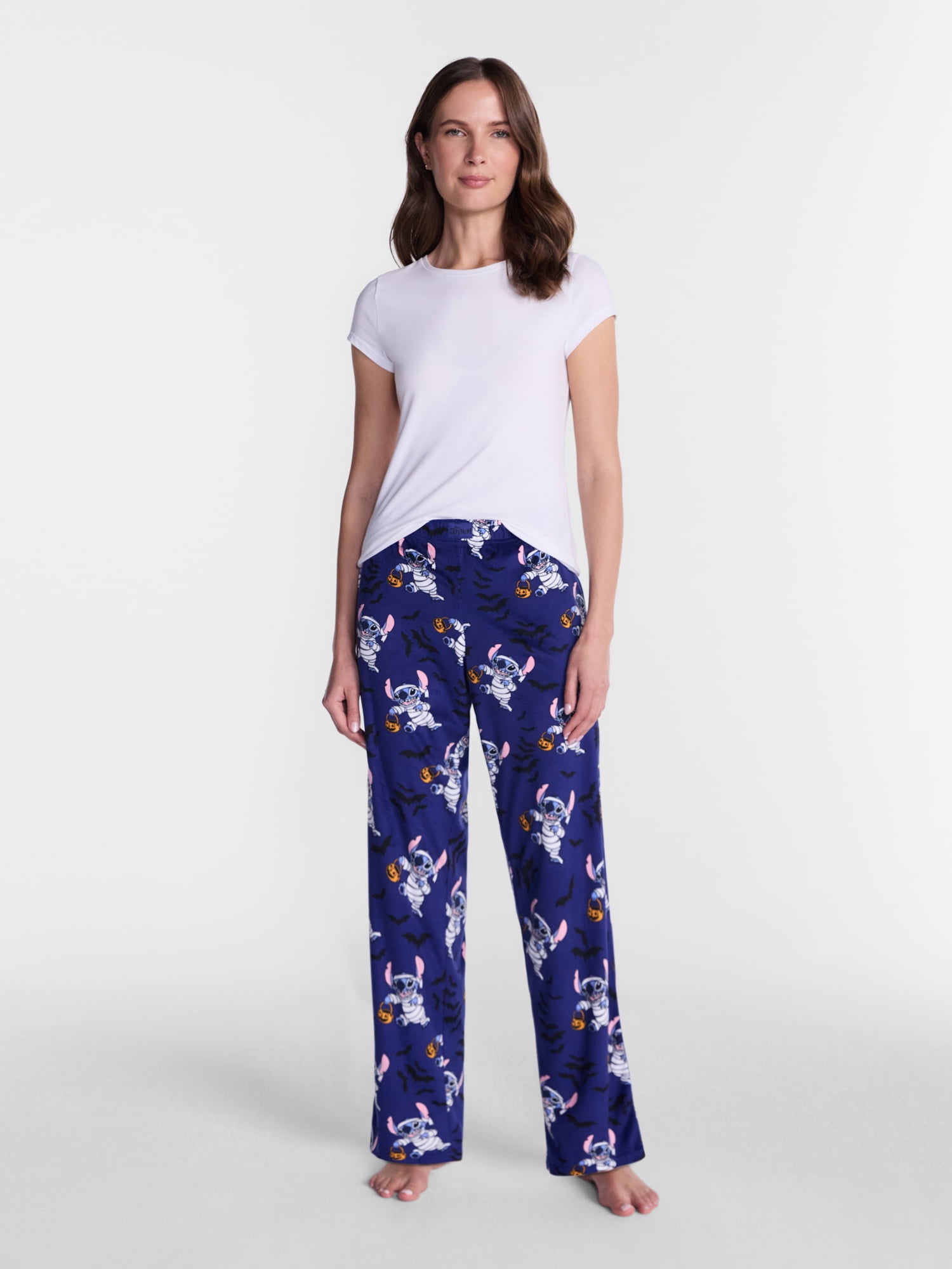 Disney Stitch Women's Halloween Velour Sleep Pants, Sizes XS-3X