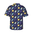 thumbnail image 3 of Balery Astronaut Corgi Print Men's Hawaiian Shirts Short Sleeve Beach Shirt Relaxed Fit Vacation Button Down Shirts-X-Large, 3 of 9