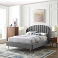 thumbnail image 1 of Modway Lana Queen Performance Velvet Wingback Platform Bed in Gray, 1 of 11