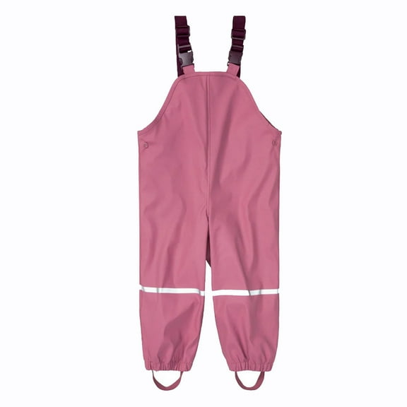 XXWXYD Toddler Girls Rain Pants 𝖶aterproof Suspender Bib Overalls Lightweight Mud Dirty Proof Outdoor Rain Suit Play Garden Hiking