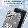 thumbnail image 3 of Compatible with iPhone 12 Pro Max Case Luxury Shiny Plating Cute 3D Bow Tie Butterfly Pattern Glitter Cover Shockproof Camera Protection Bling Case for iPhone 12 Pro Max Women Girls-Sliver, 3 of 13