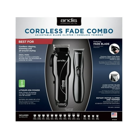 Andis Professional Cordless Fade Combo Envy Li Clipper & Slimline Li Trimmer 75020