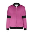 thumbnail image 5 of Women's Flight Bomber Jacket Lightweight Softshell Coat Sportswear Full Zipper Windbreaker Casual Outwear Tops, 5 of 5